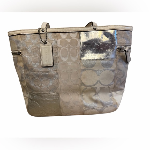 Coach Patchwork White and Silver Rare Tote bag - Picture 1 of 15